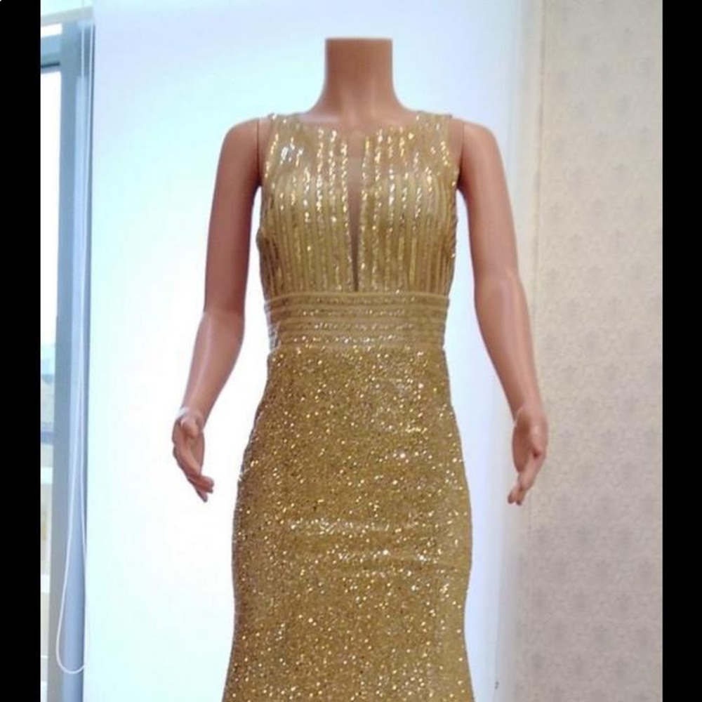 Gold Sequence Formal Dress